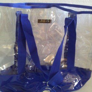 Jessica blue and translucent 4 pc beach bag set